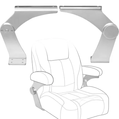 Produktbild von Aluminium Bootssitz Scharnier Set - Klappbare Armlehnenhalterung - 80° Drehung - Links und Rechts Montage - Marine Boot- und Yachtbeschlag