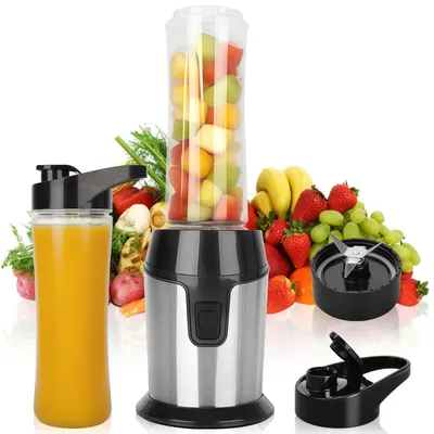 Mini-Blender 2x600 ml BPA-frei, 4 Edelstahlklingen, Smoothie-Maker