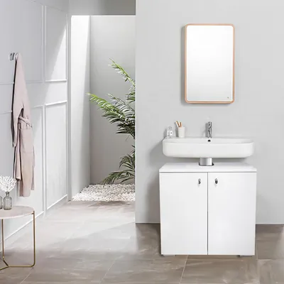 Produktbild von KAREN banyo Unterschrank Mars 60 x 56 x 35,5 cm | Waschbeckenunterschrank | Badezimmerschrank | Badschrank | Softclose-Türen| Badezimmer-Unterschrank | Knopfgriffe aus Chrom