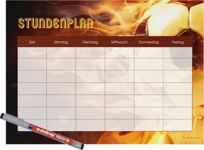 Produktbild von Friendly Fox magnetischer Stundenplan Fußball, Stundenplan abwischbar, Stundenplan 1. Klasse Junge, inkl. Folienstift