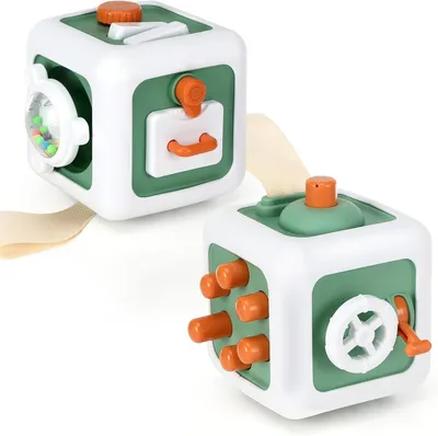 Produktbild von Sensorisches Spielzeug für Kleinkinder – Förderung der Feinmotorik bei Babys – Aktionsspielzeug – Lernen als Beschäftigungsmaterial – Aktionswürfel für Kleinkinder