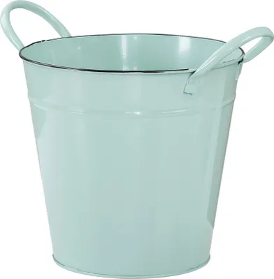 Produktbild von Pflanztopf Metall Eimer 18cm Grün Blumentopf Pflanzkübel Garten Deko Blumenkübel