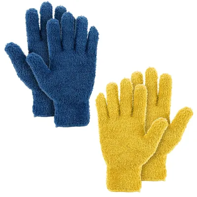 Produktbild von Abeillo 2 Paare Auto Mikrofaser Staubhandschuhe Waschbar Abstauben Reinigungshandschuh Korallenvlies Handschuhe für Küchen Haus Jalousien Lampen Möbel und schwer zugängliche Ecklücken