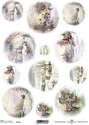 Produktbild von ITD Reispapier Decoupage Bastelpapier Softpapier Serviettentechnik, Landschaft R1270