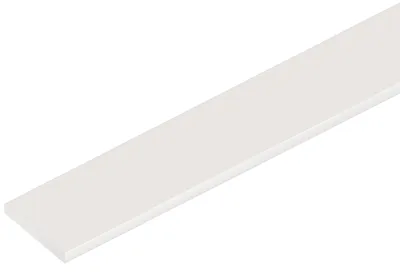 Zdjęcie produktu dla Sztanga płaska PVC 20x2mm Cezar Biały RAL9003 mat 1m