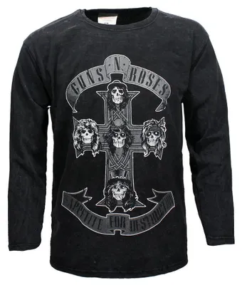 Zdjęcie produktu dla Koszulka z długim rękawem Guns N' Roses z efektem dip dye – rozmiar L