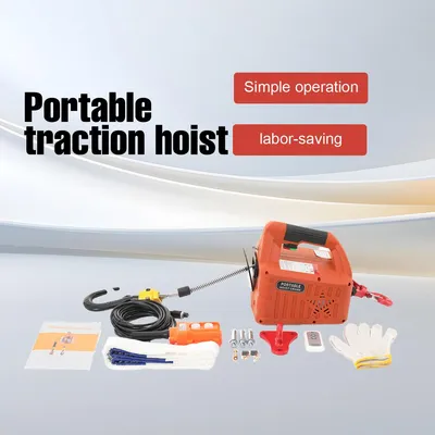 Imagen del producto de Grúa eléctrica portátil de 1500 W y capacidad de 500 kg, con control remoto