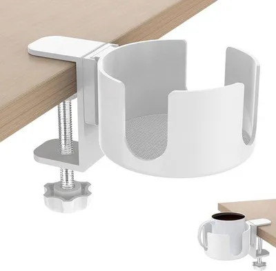 Produktbild von Verstelbare Glasbekerhalter, Geschikt für das Büro, feste Klemme, für zuhause, weiß.