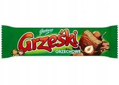 Zdjęcie produktu dla Grześki Orzechowe Wafel przekładany kremem orzechowym w czekoladzie mlecznej 36 g