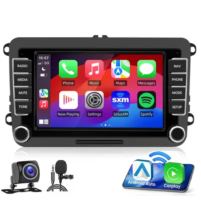 Zdjęcie produktu dla Do VW Touran Tiguan Golf 5 6 Passat Polo 7''Android 13 Carplay Radio samochodowe GPS Navi WIFI BT DAB+ USB Z mikrofonem Kamera cofania 2+64G
