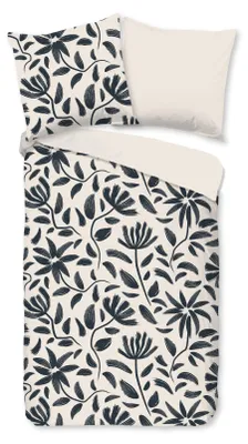 Productafbeelding van Good Morning Dekbedovertrek "getekende bloemen" - Wit - (155x220 cm) - Katoen