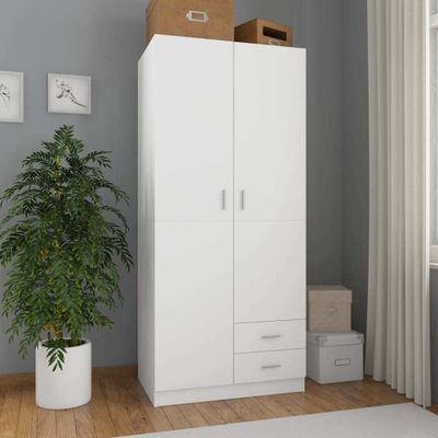 Modern Design Kleiderschrank Weiß 80x52x180 cm Holzwerkstoff - Kleiderschränke CHY2044