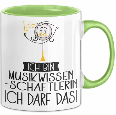 Produktbild von Geschenk für Musikwissenschaftlerin Tasse Lustige Geschenkidee Geburtstag Ich Bin Musikwissenschaftlerin Ich Darf Das (Grün)