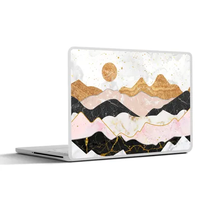Produktbild von MuchoWow® Laptop Aufkleber Sticker Cover Marmor - Gold - Pastell 30x22 cm - Laptop-Sticker