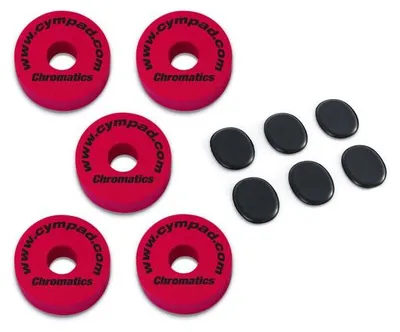 Obrázok produktu pre Cympad Cymbal Felt Chromatics Set Red s koženými tlmiacimi podložkami