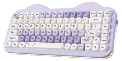 Image de Clavier mécanique violet - Format compact 75% - Rétroéclairage RGB