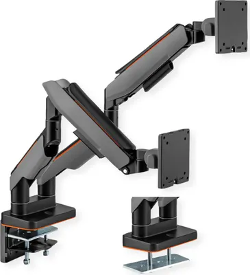 Produktbild von ROLINE LCD-Doppelarm, Tischmontage, Gasfeder, je 5 Gelenke, 17-35 Zoll, bis 2x 20 kg