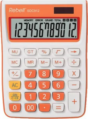 Obrázok produktu pre Rebell SDC912 - Desktop - Einfacher Taschenrechner - 12 Ziffern - 1 Zeilen - Batterie/Solar - Orange