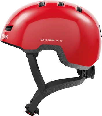 Immagine prodotto di ABUS casco per bambini Skurb Kid - robusto casco da bici in look skater con spazio per il codino e vari disegni - per ragazze e ragazzi - rosso lucido, taglia S (45-50 cm)