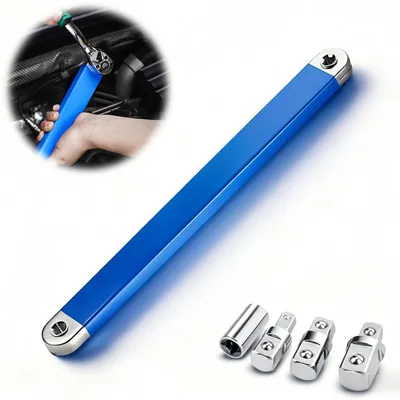 Produktbild von Offset-Verlängerungsschlüssel, 1/2", 1/4", 3/8", für Mechaniker Garagenhandwerker, Offset Extension Wrench,Blau