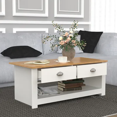 Produktbild von VCM Holz Beistelltisch Couchtisch Sofatisch Wohnzimmertisch Schublade Balusa