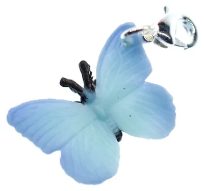 Produktbild von Schmetterling Charm Anhänger Miniblings Bettelarmband Falter Gummi blau Insekt
