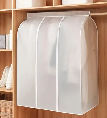 Produktbild von Kleiderhüllen für staubdichte Garderobe Kleiderständer - 100 * 50 * 120 cm - PEVA staubdichte Aufbewahrungstasche mit vollständigem Reißverschluss und Klettverschluss-Hülle für Kleiderständer