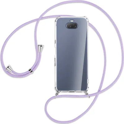 Produktbild von Handykette Backcover-Schutzhülle mit Band (Metall silberfarben) für Sony Xperia 10 - violett