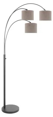 Produktbild von Steinhauer - stehlampe - Sparkled Light - schwarz - metall veloursstoff - bogenlampe - E27 - 3823ZW
