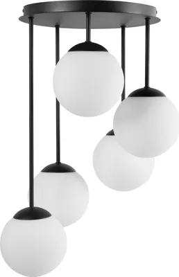 Obrázek produktu pro BELIANI Stropní lampa se 5 světly černý kov stínidlo ve tvaru koule moderní styl