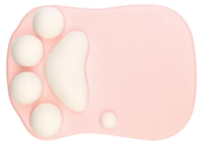 Image de Tapis de souris ergonomique, moelleux et confortable, avec base antidérapante – Tapis de souris avec motif de pattes de chat mignon, pour la maison et le bureau
