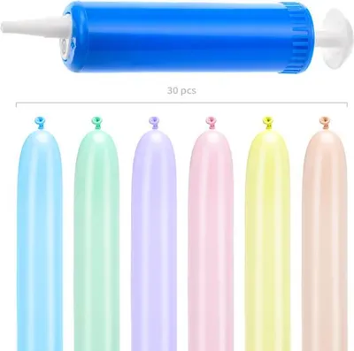 Immagine prodotto di 30 palloncini modellabili con colori pastello a pompa
