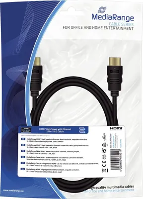 Produktbild von MediaRange MRCS210, 2 m, HDMI Typ A (Standard), HDMI Typ A (Standard), 10,2 Gbit/s, Schwarz