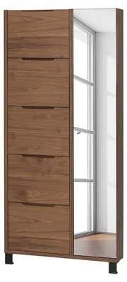 Produktbild von home24 Furnierter Schuhschrank mit Spiegeltür