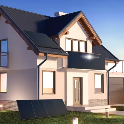 Produktbild von SUNNIVA® 1840W Balkonkraftwerk BIFAZIAL FULLBLACK komplett Steckdose ASTRO-E 800W Wechselrichter, PV Solaranlage, 5m Kabel, Bluetooth WIFI