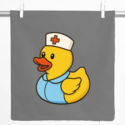 Produktbild von Huuraa Kissenbezug Quietscheente Altenpflege Comic Gummiente 40x40cm Steel Grey Baumwolle Dekokissenbezug Geschenkidee