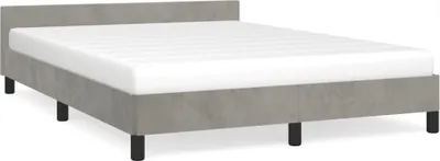 Image de vidaXL Cadre de lit sans matelas gris clair 140x190 cm velours