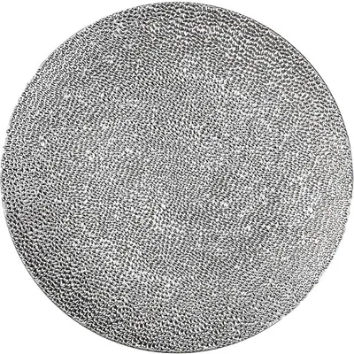 Produktbild von Dekoteller 33cm Kunststoff gehämmerte Optik - Silber