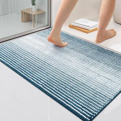 Zdjęcie produktu dla Dywan do łazienki, welur, 60 x 90 cm, zielony, chłonny, antypoślizgowy, można prać