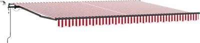 Produktbild von vidaXL Markisenstoff mit Rot und Weiß 450 x 300 cm Polyester