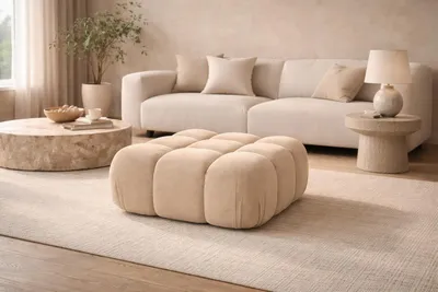 Produktbild von Kaiser Möbel Hocker Modularer, Veloursstoff Salvador, Beige, Selia