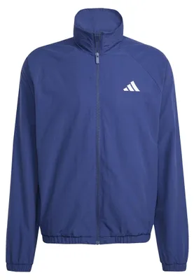 Productafbeelding van adidas Heren Essentials Windjack met klein logo, donkerblauw/wit, maat L