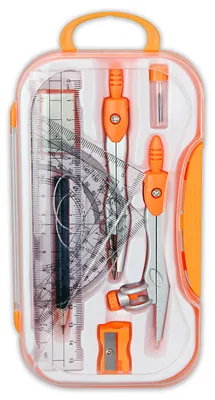 Produktbild von Cyrkiel szkolny PC-103 + przybory pomarańczowy PENMATE