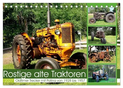 Produktbild von Rostige alte Traktoren (Tischkalender 2027 DIN A5 quer), CALVENDO Monatskalender