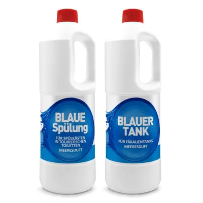 Produktbild von Chemietoiletten Set 2in1 – Tankflüssigkeit + Spülwasserzusatz 2×1,5 L | Camping & Wohnmobil