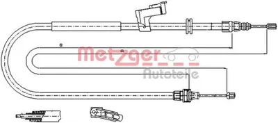 Produktbild von METZGER Handbremsseil Seilzug Feststellbremse für FORD S-MAX (WA6) Hinten Links 11.5494