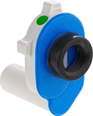 Produktbild von Otto Haas Urinalsiphon PE DN 50, Anschluss Ø 46-52 mm, Höhe 8 cm, waagerecht, OHA 6280, weiß-blau, 0,6 l/s, vorgerüstet für Spülsensor