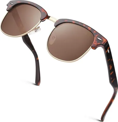 Produktbild von Polarisierte Horn Sonnenbrille Halbrahmen Retro Herren Damen UV400 Schutz
