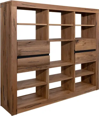 Produktbild von MASSIVMOEBEL24.DE Massivholz Regal Wild-/Zerreiche 160x36x140 tabacco brown geölt Montreux #243