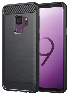 Produktbild von Techsuit Carbon Silicone Back Cover Hülle für Samsung Galaxy S9 - Schwarz